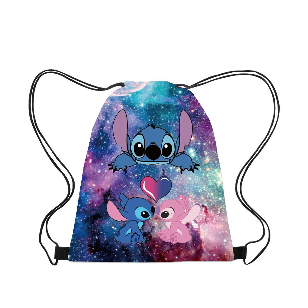 Mochila infantil Disney Stitch Drawstring, Cartoon Mini, Lilo & Stitch, Bolsa para viagem, Casual, Natação, Portátil