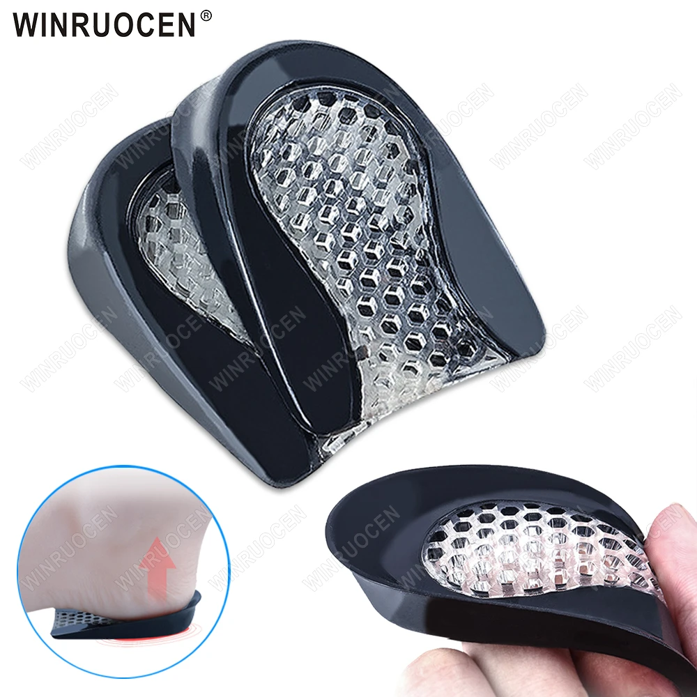 1/2 Paar Silikon Gel Ferse Cup Pads Stoßdämpfung Plantar Schmerzen Fasziitis Relief Höhe Erhöhen Fußpflege Einlegesohle Einsatz
