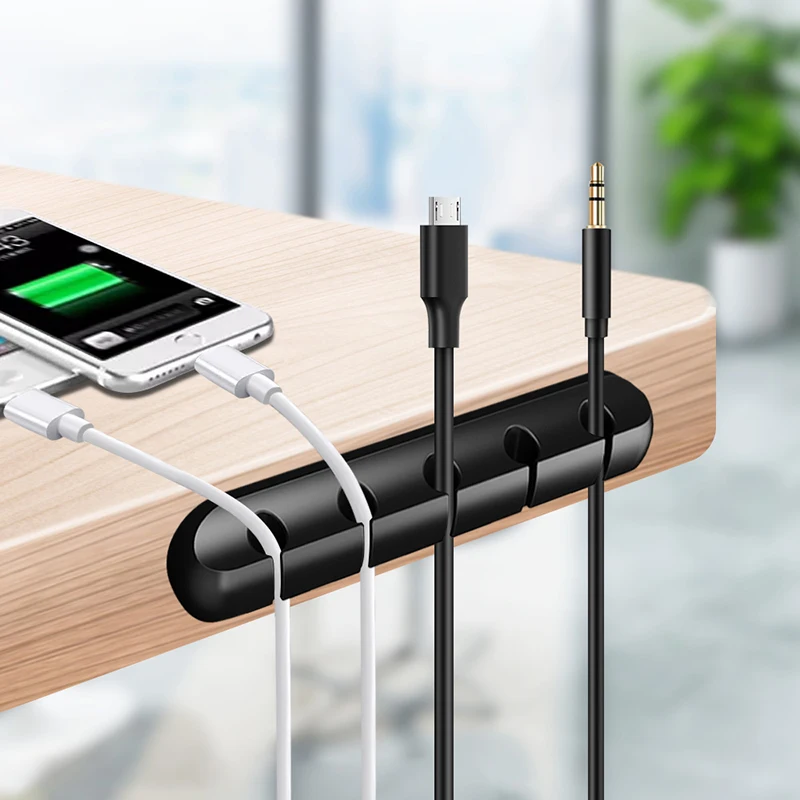 3/5/7 Hole Data Cable Organizer Desktop Cable Clip Charging Cable Storage Protector Mouse Cable Headphones Winder Fixing Clips