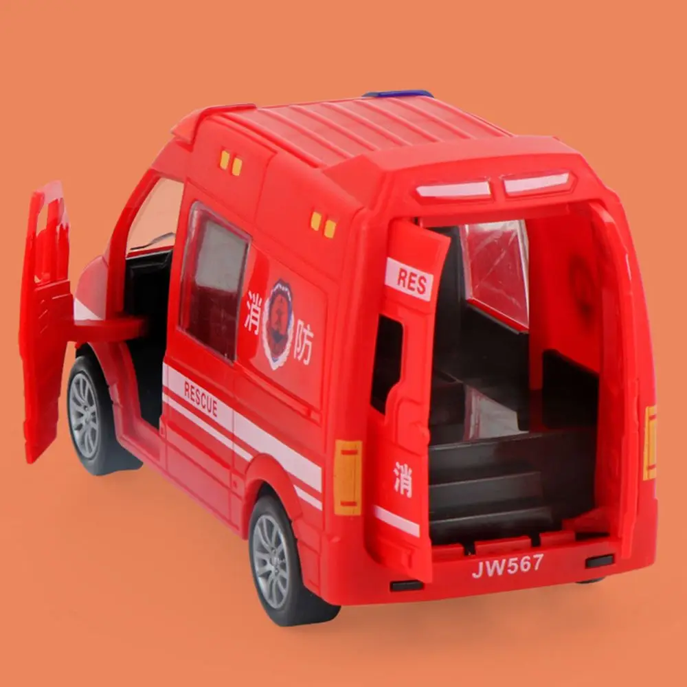 ABS Openable Door No Battery Required Car Model Police Car Fire Truck Ambulance Children Boy Gift Inertial Car Toy