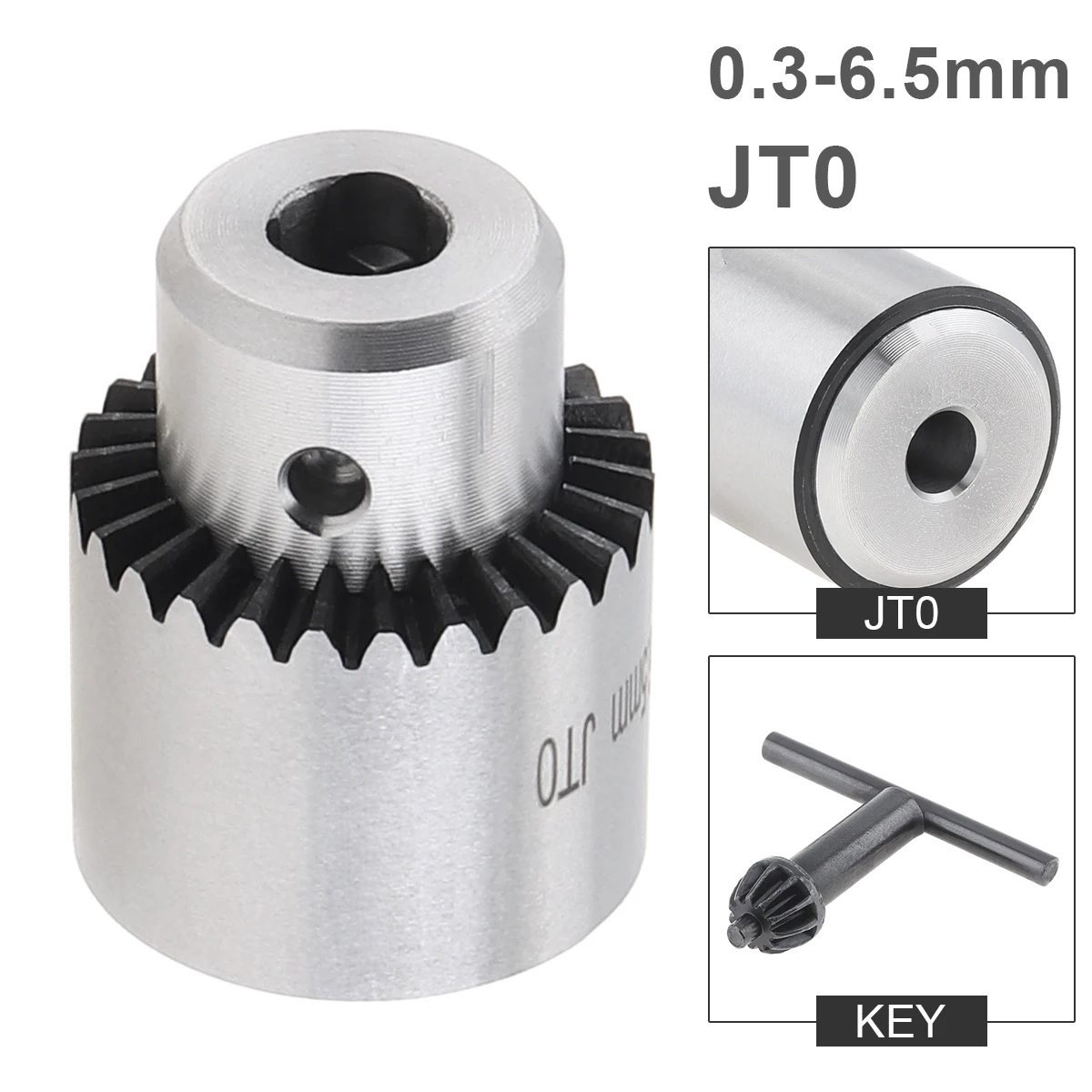 Drill Chuck 0.3-6.5mm JT0 Mini Drill Chuck Taper Mounted Micro Motor Drill Chuck With Chuck Key Lathe Machine Tools Accessories