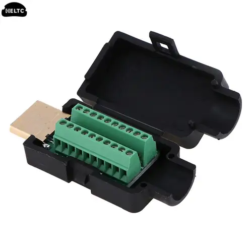 Imagen 2 del producto Conector macho HDMI shdmi, terminal de conexión sin soldadura con cubierta, 19P, venta al por mayor, 1 unidad