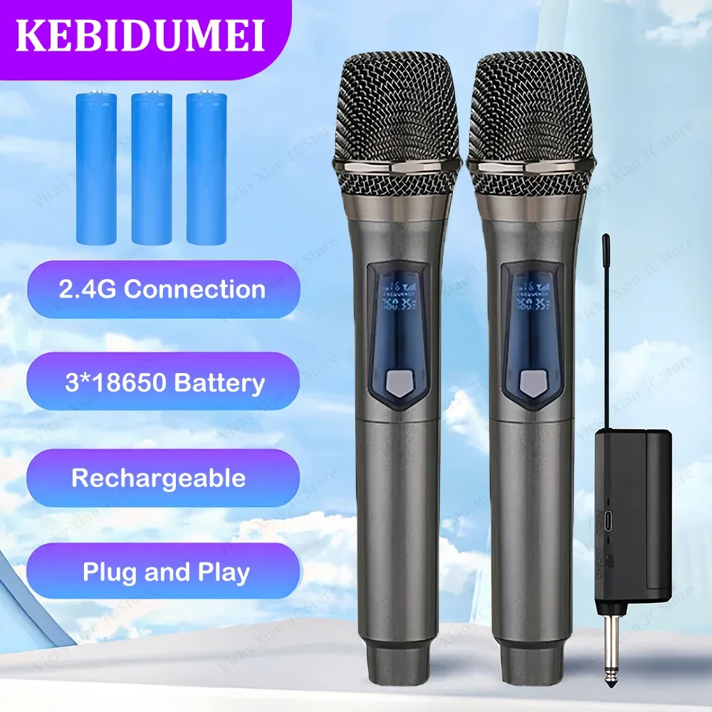 2.4G Wireless Microphone Karaoke Handheld Microphone Rechargeable Microphone Multi-Microphone Kits For Live Party Show Meeting