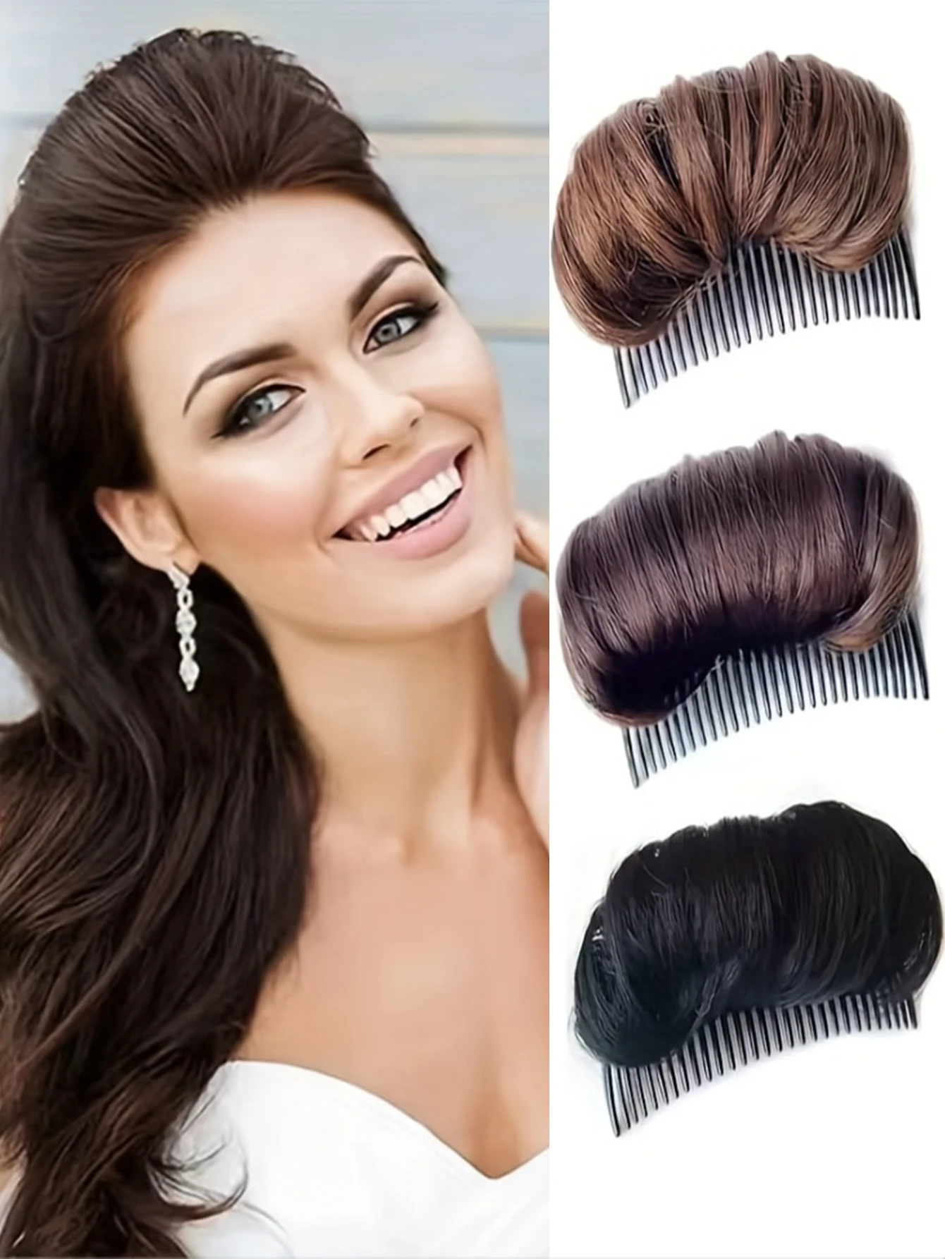 

Невидимая пушистая подушечка для волос, синтетическая накладка-заколка для создания объема, аксессуар для прически для женщин и девушек