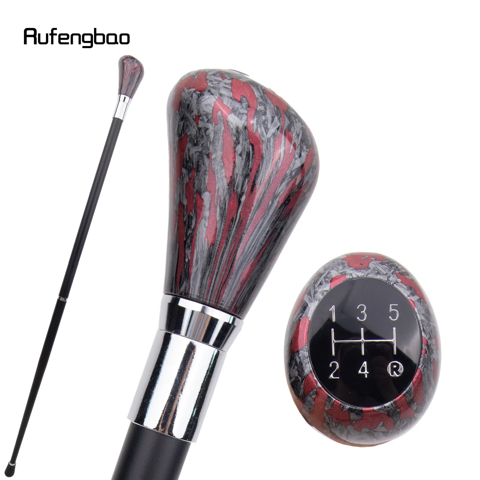 Zilver Rode Streep Witte Riet Mode Decoratieve Stok Gentleman Elegante Cosplay Riet Crosier 93cm Prestaties Podium Riet