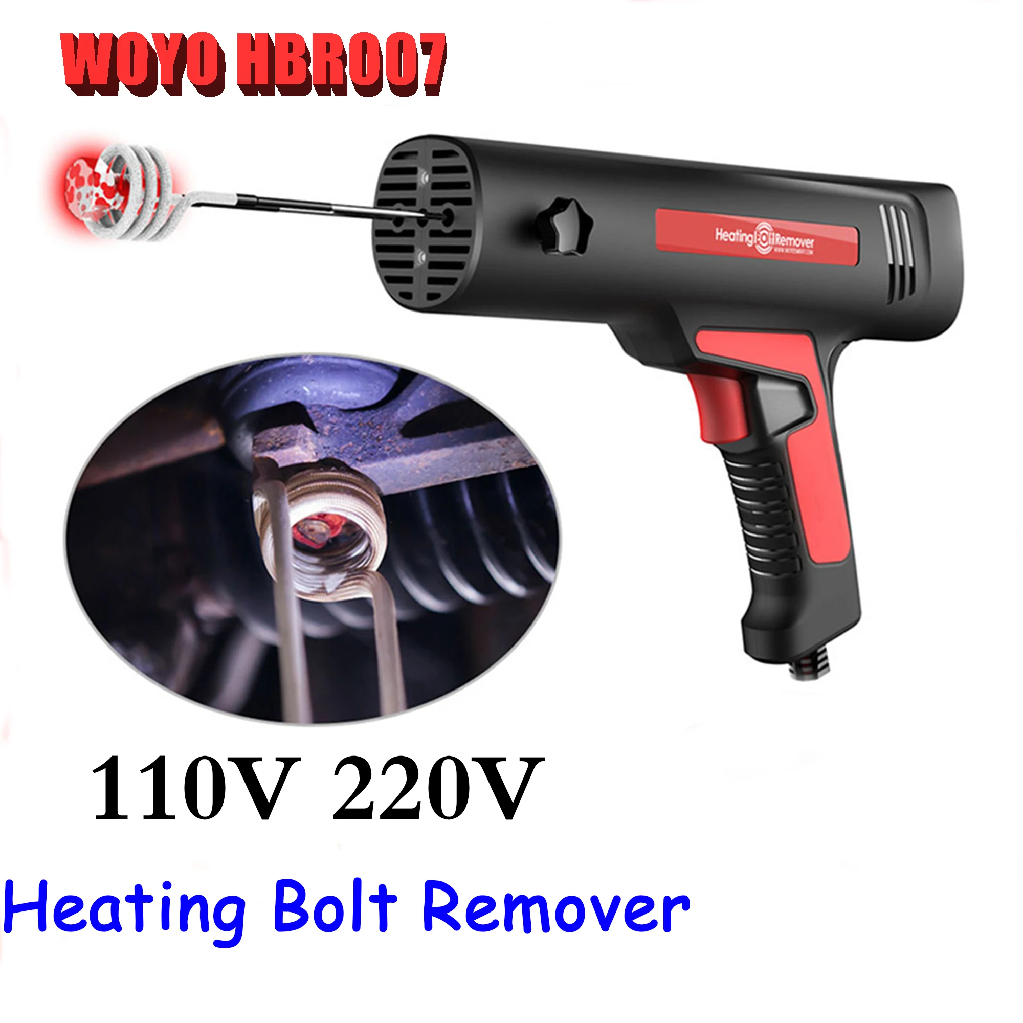 

WOYO HBR007 Flameless Induction Bolt Heater Coil Kit 110V/220V Heat Bolt Remover Rusted Nut Car Workshop Home Handeld Tools