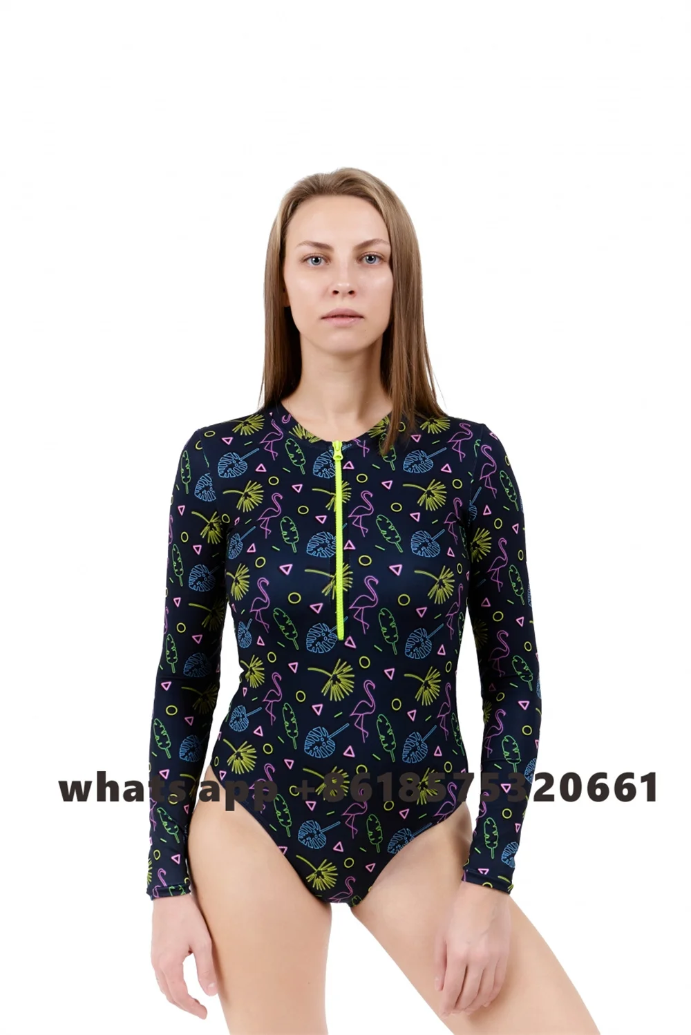 Wave Harmony 2022 Female Long Sleeve Front Zipper Swimsuit Summer Swimming Surf Quick Dry Comfortable Sup Swimwear