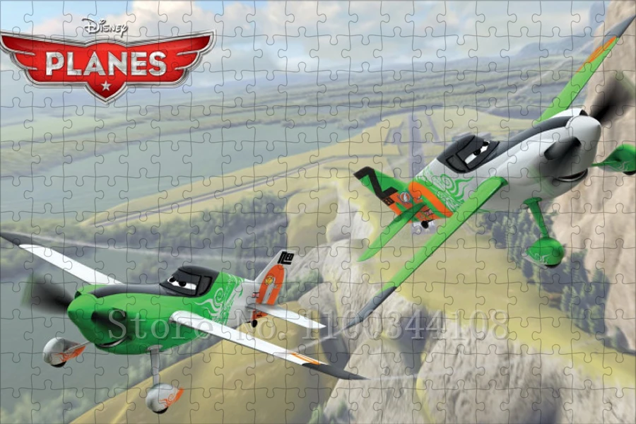 Disney aviões quebra-cabeças crianças educação precoce brinquedos 300/500/1000 pçs filmes dos desenhos animados quebra-cabeças de papel montar jogo presente