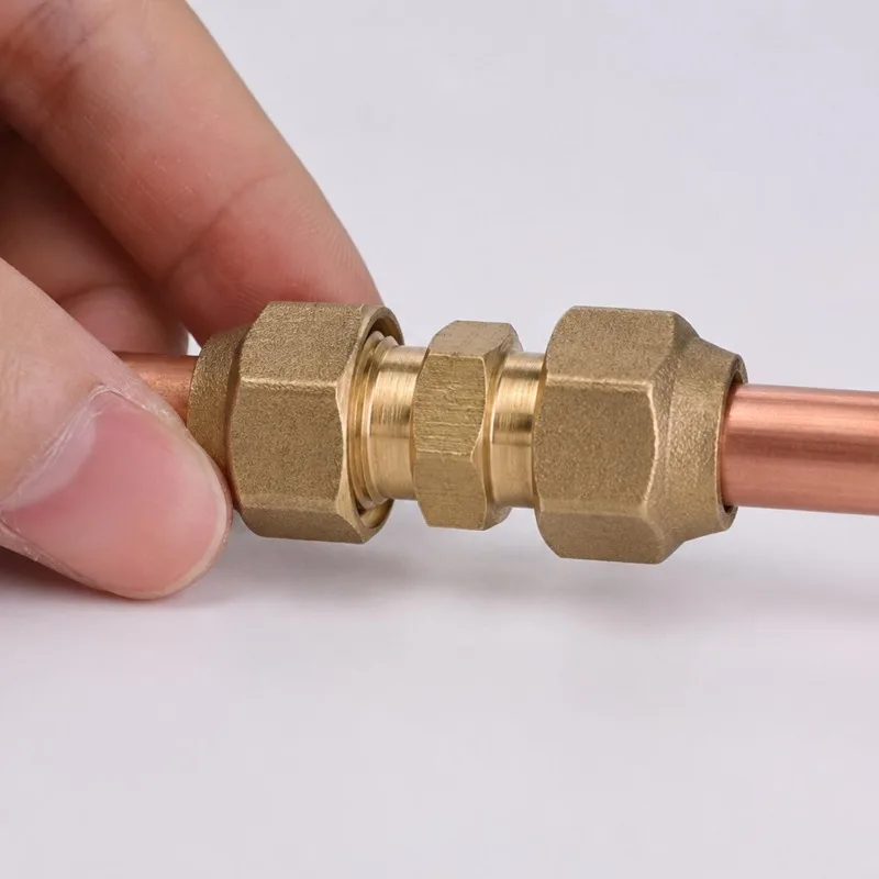Air Conditioning Copper Pipe Extension Joint Connectors Flare Nut Pipe Double Couplings Adapters Refrigeration Tube Repair Tool