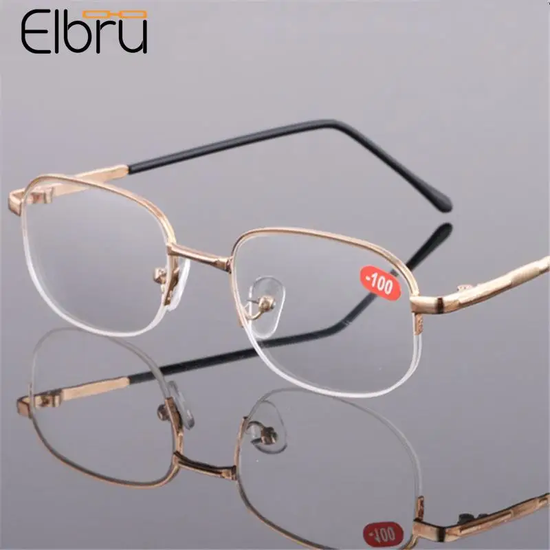 

Elbru Rimless Myopia Glasses Men&Women Luxury Gold Frame Lens Shortsighted Eyeglasses Minus Eyewear Diopter -1.0-1.5-2.0 to-6.0