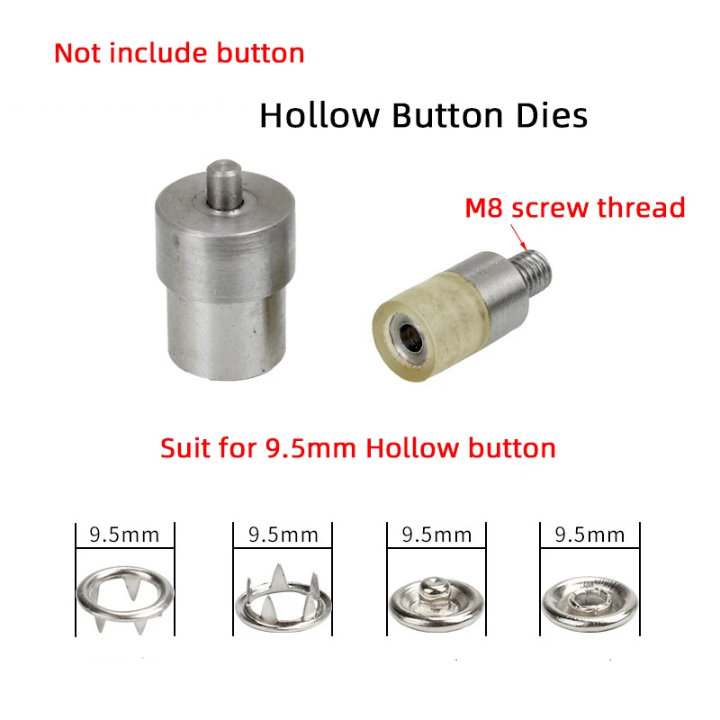 1sets 9.5mm Five Claws Hollow Pearl Button Install Tool The Dies Molds Suitable for Manual Punching Machine