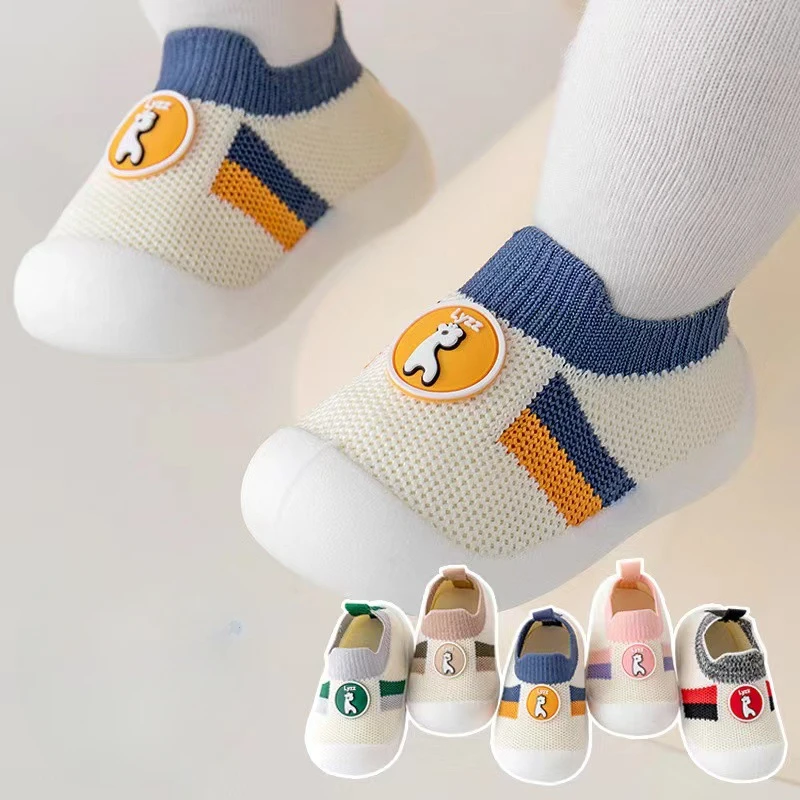 

Детская обувь для малышей на весну и осень, нескользящая обувь на мягкой подошве для младенцев, сетчатая дышащая Нескользящая детская обувь