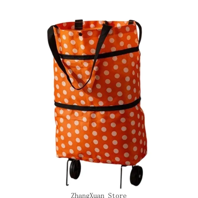 Rolltasche mit großem Fassungsvermögen, faltbare Einkaufswagenträger mit Rollenunterstützung für Marktausflüge und – Detail 3