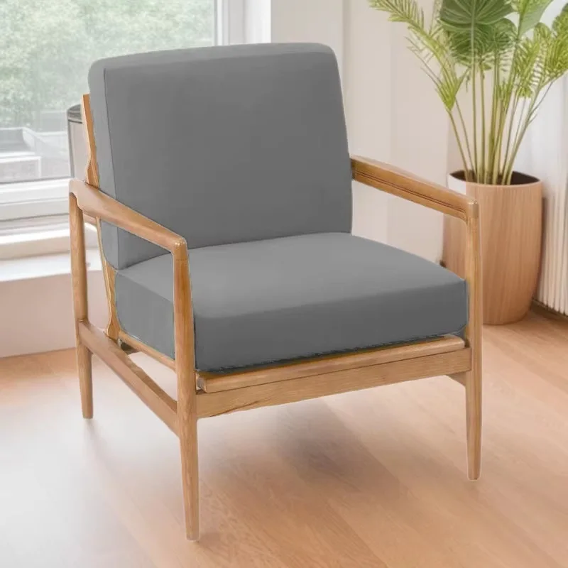 2pcs/set Velvet Chair Seat Cover Anti-dirty Elastic Armchair Cushion Cover Non-slip Dust-proof Protector for Living Room Hotel