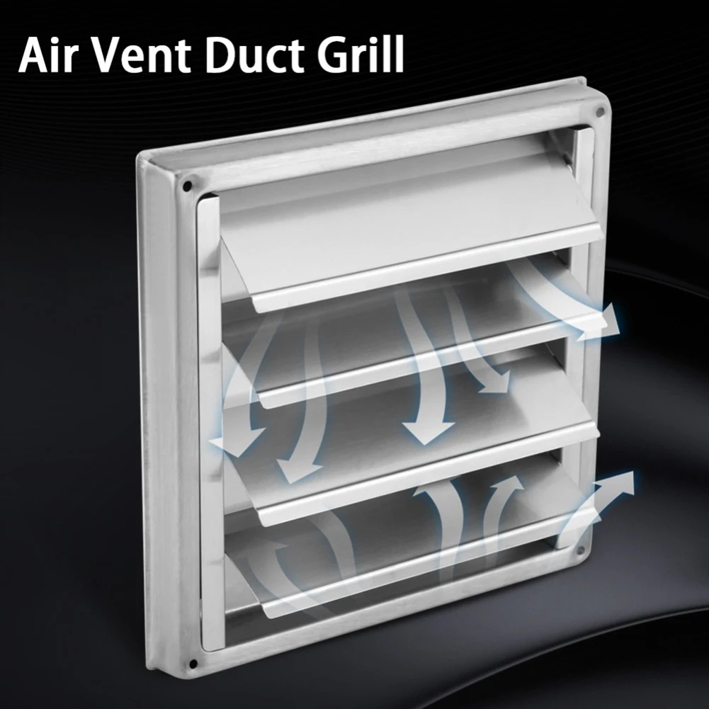 

100mm Stainless Steel Air Vent Duct Grill Wall Air Outlet Extractor Ventilation Covers Fan Outlet Kitchen Bathroom Wall Grilles