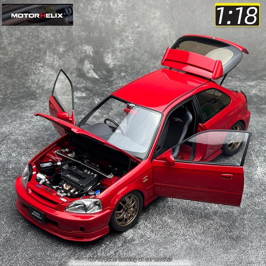 Motorhelix mh 1:18 para honda civic typer ek9 modelo de carro