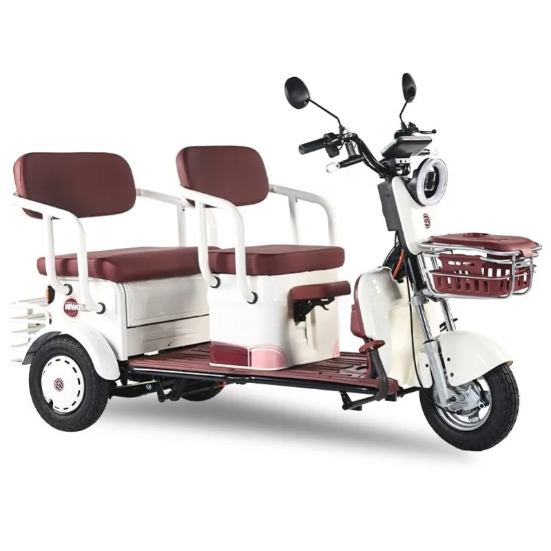 New electric tricycle small scooter for the elderly double row seat pick up children home