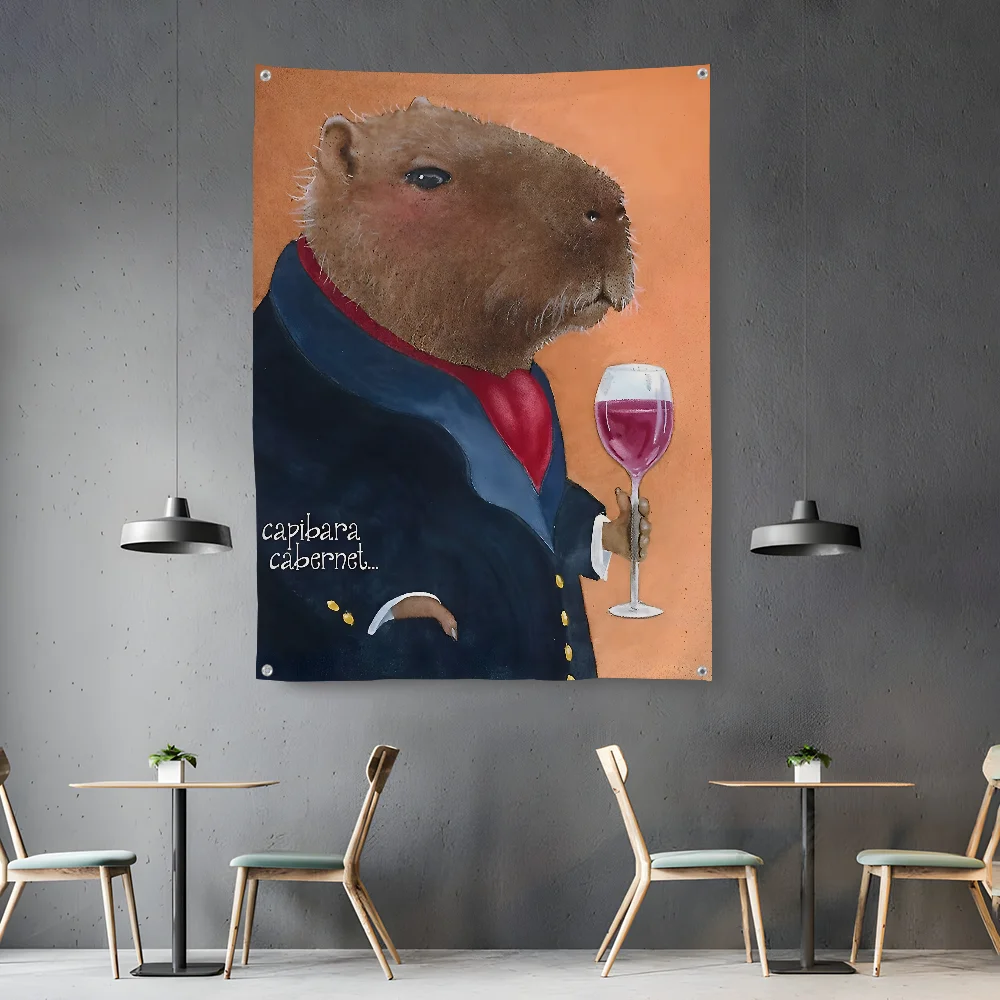 

Animal Capybara Cartoon Animal Print Flag Home&Garden Outdoor Microfiber Printed Decoration Background Art Flag Banner