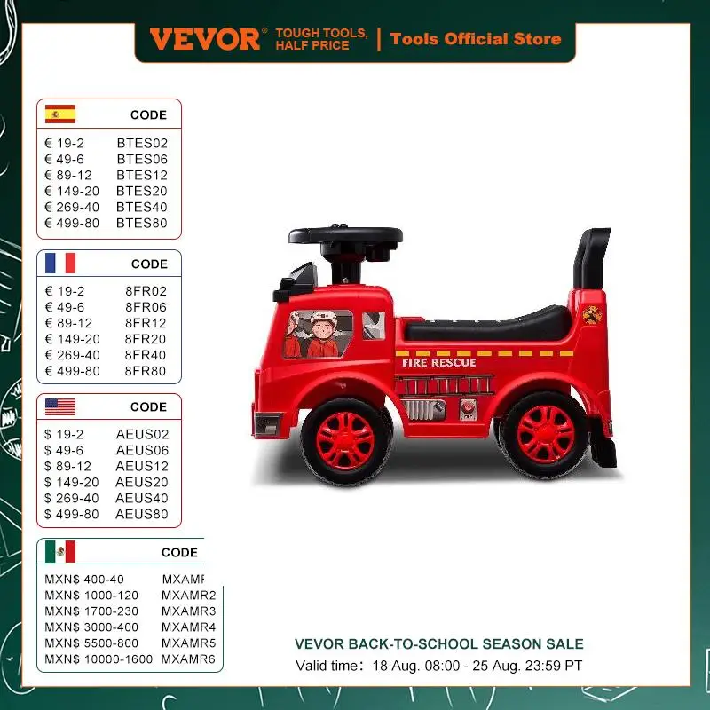 VEVOR-Ride On Car para crianças, Ride Racer, Sit to Stand, Toddler Ride on Toy, Classic Kids Ride on Car with Sterring Wheel