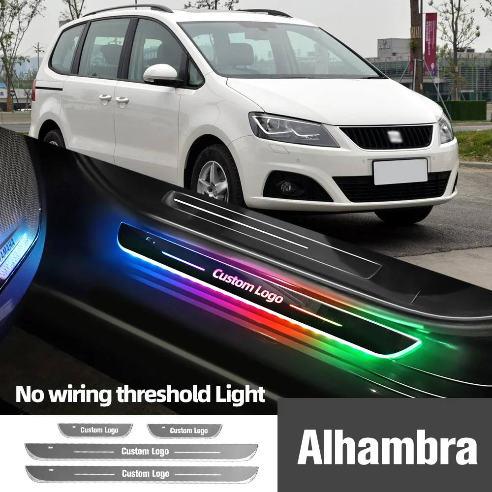 

For Seat Alhambra 7M 7N 1996-2023 2012 2019 Car Door Sill Light Customized Logo LED Welcome Threshold Pedal Lamp Accessories