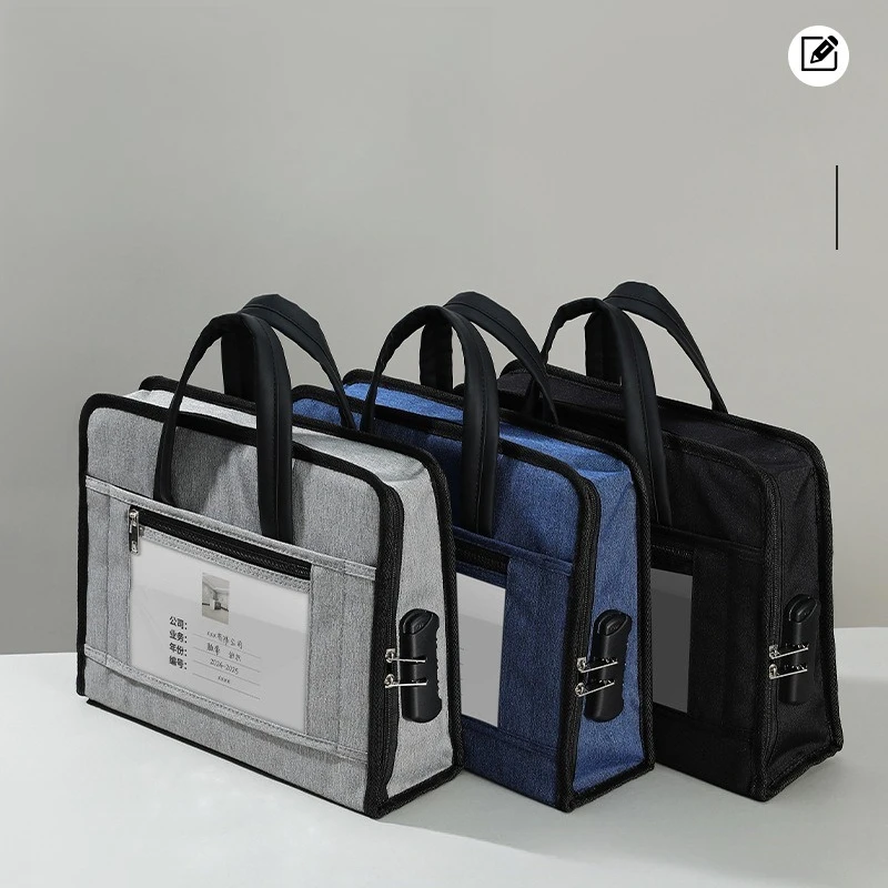 Maletín Portátil, Tela Oxford, Bolsa de Documentos para Oficina, Almacenamiento de Materiales, Reuniones de Negocios, Bolsa para Computadora