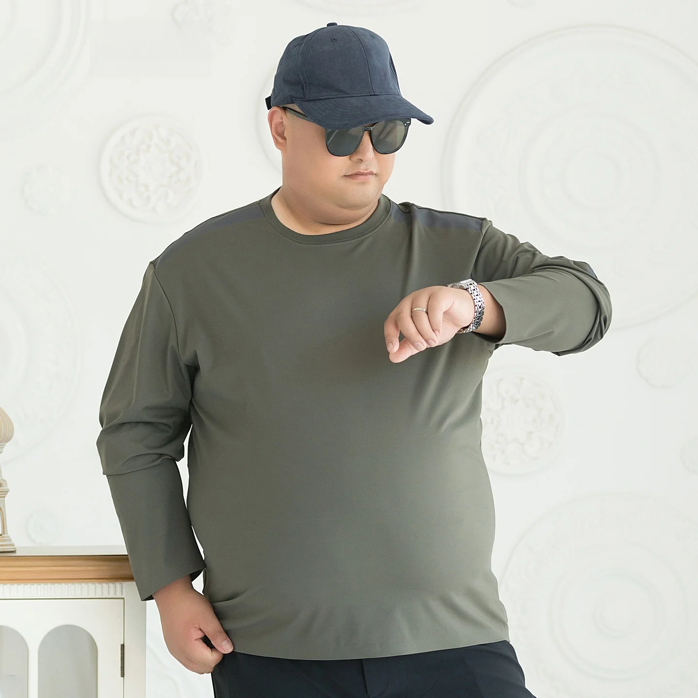 

Мужская спортивная повседневная футболка Long Sve round Ne Fitn размера плюс, удобная дышащая полиэстеровая футболка Agel Faion