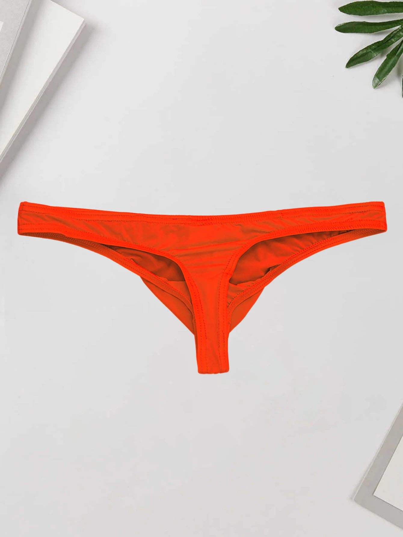 3PCS Solid color casual sports basic Men's low waist breathable seamless ice silk sexy cool thong