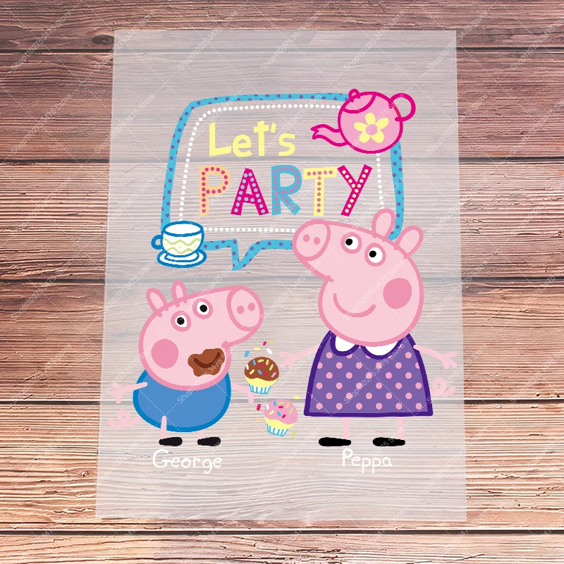 Anime Creative Heat Transfer Sticker Cartoon Peppa Pigs Cute Iron on Patches T-shirt Decor Stickers Clothes Appliques DIY Decal view 3