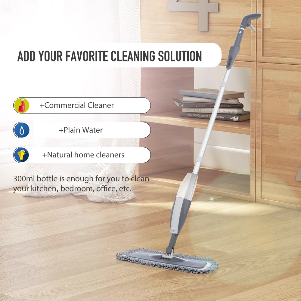 Magic Spray Mop Wooden Floor with Reusable Microfiber Pads 360 Degree Handle Home Windows Kitchen Mop Sweeper Broom Clean Tools