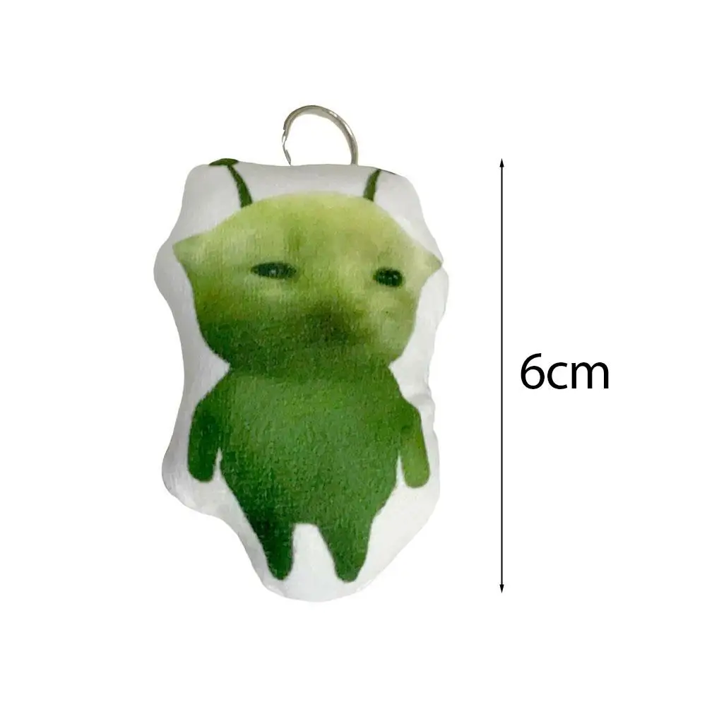 mème de chat alien, porte-clés extraterrestre, porte-clés mignon amusant de chat extraterrestre vert, pendentif de sac à dos pendentif vocal