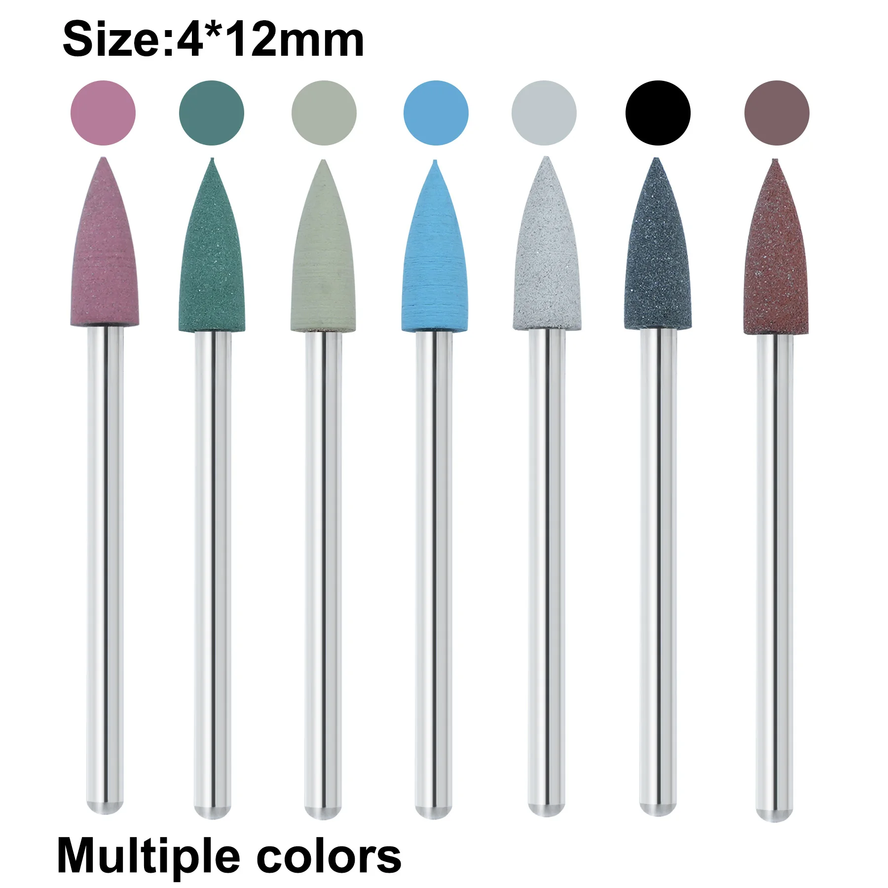 10 Pezzi Punte per Trapano per Unghie in Gomma, Frese Elettriche Rotanti, Utensili per Lucidatura, Accessori per Salone