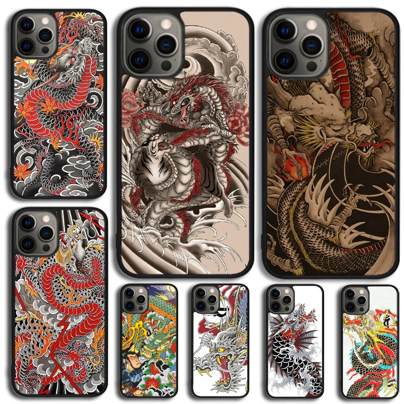 Yakuza Dragon Tattoo Case For iPhone 17 Air 11 12 13 14 15 16 Pro Max Cover For iPhone 17 Air 13 12 Max Plus 2020
