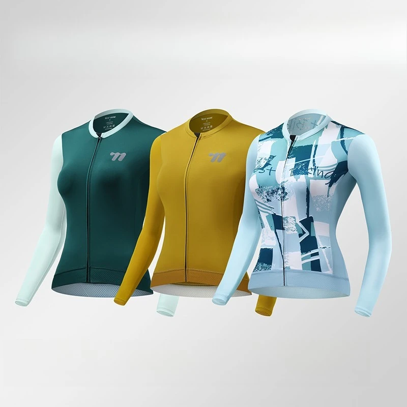 

Long Sleeve Cycling Jersey Lightweight 129g Reflective Strip 3 Back Pockets Anti Slip for Mountain Road Bike Outdoor Sports