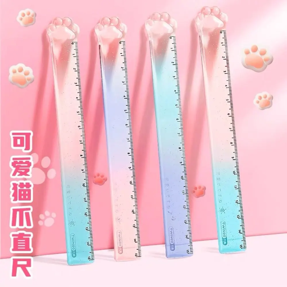 Cat's Paw Ruler Good-looking Elementary School Student Measuring Ruler  Student Stationery