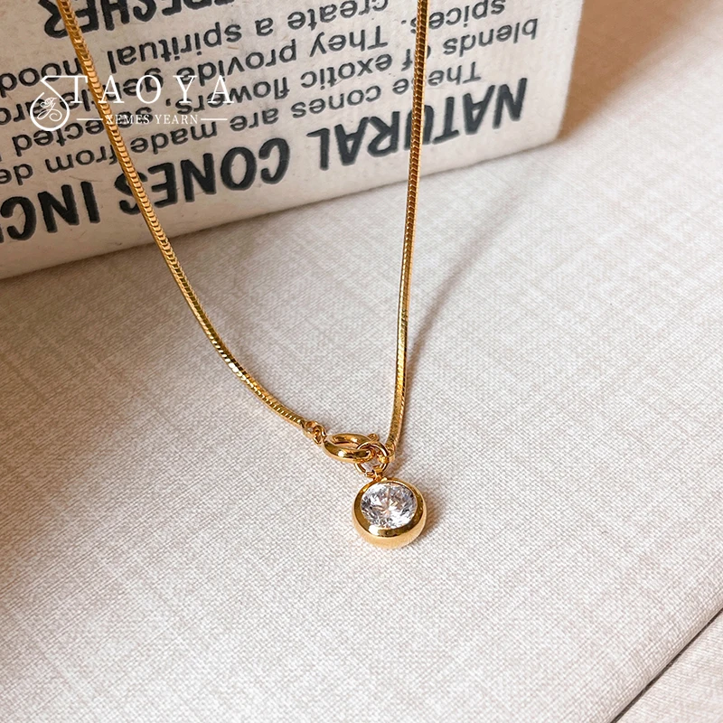 بسيطة الذهب اللون سلسلة التعميم الزركون قلادة قلادة الأزياء والمجوهرات للنساء مثير الترقوة سلسلة العصرية الملحقات #1