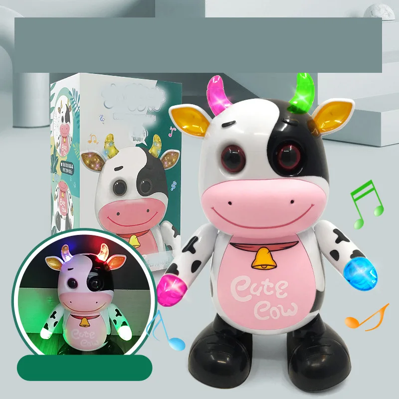 

New Cartoon Cute Dancing Little Cow Robot Glowing Puzzle Toy A Cute Little Cow That Can Glow Sing And Sway