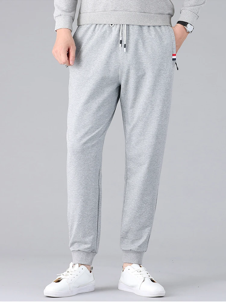 Spring Summer Men Sweatpants Cotton Joggers Plus Size 7XL 8XL Sportswear Loose Casual Track Pants With Zip Pockets