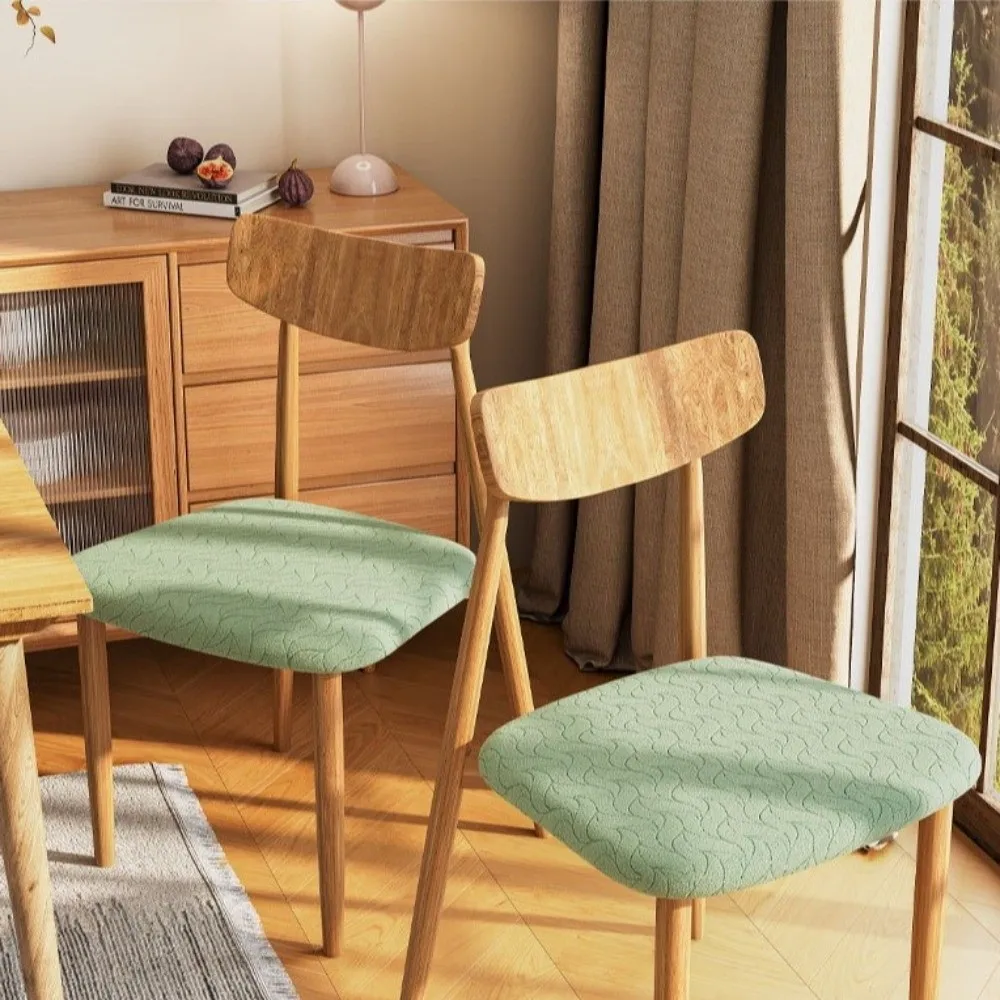 

Jacquard Stretch Dining Chair Cover Removable Anti-dirty Chair Slipcovers Washable Willow Leaf Pattern Chair Cushion Cover