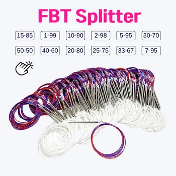 10 adet 1x2 özelleştirilmiş oranı Splitter Fiber optik konnektör Fiber çoğaltıcı olmadan FBT Splitter 1/99 2/98 5/95 10/90 15/85 25/75