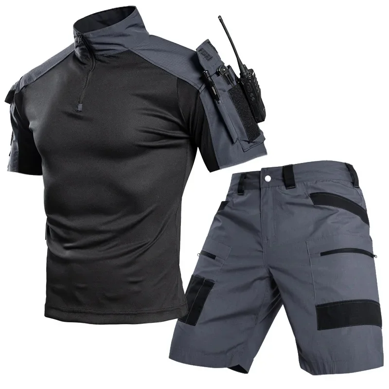 New Tactical Outdoor Shorts Frog Suit Set for Men, Lightweight Stretchy Casual Capris with Multiple Pockets and Multifunctional