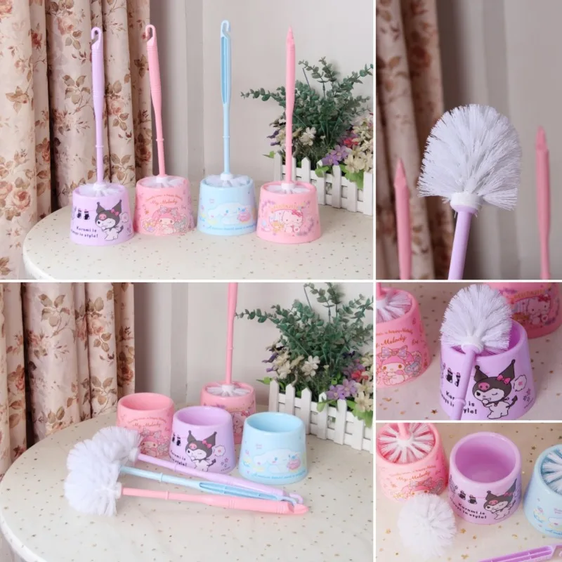 

Sanrio Hello Kitty аниме щетка для унитаза с длинной ручкой инструмент для чистки унитаза напольный с базовой щеткой для чистки аксессуары для ванной комнаты