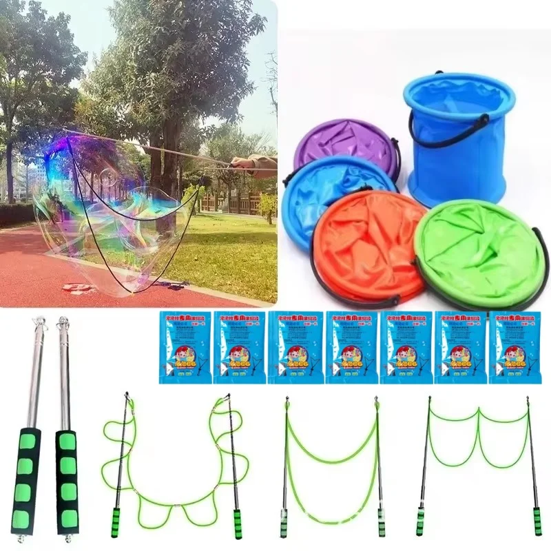 Múltiples combinaciones, juguetes para fiestas al aire libre, accesorios de rendimiento, cuerda de burbujas, palo de burbuja escalable, círculo de burbujas, accesorios de rendimiento