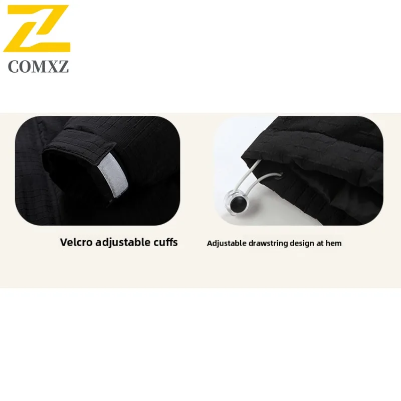 COMXZ 2025 Winter Couple Solid Color Hooded Down Jacket Men Women Thickened Warm Trendy White Duck Feather Parka Coat