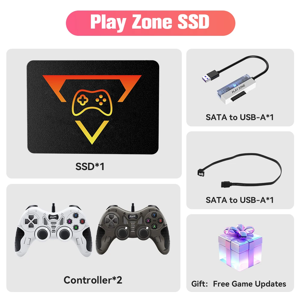 PlayZone 1TB Portable External Game SSD Handheld Game Console For Xbox/PS4/PS3/PS2/Switch Built-in 16000 Games For Win PC/Laptop image 3