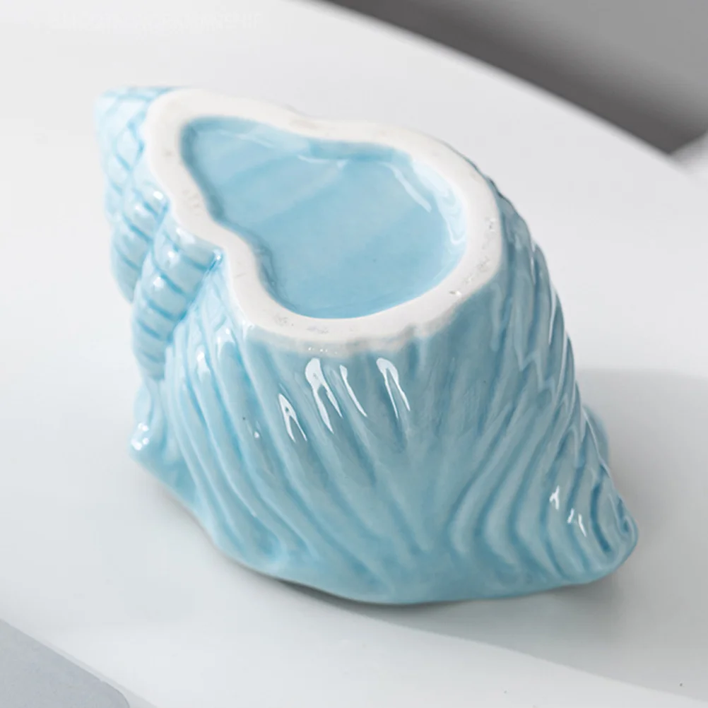 

Practical Ashtray Living Room Decor Desk Accessories Delicate Ornament Conch Shape Ceramic Jewelry Home Decorative Coffee Table
