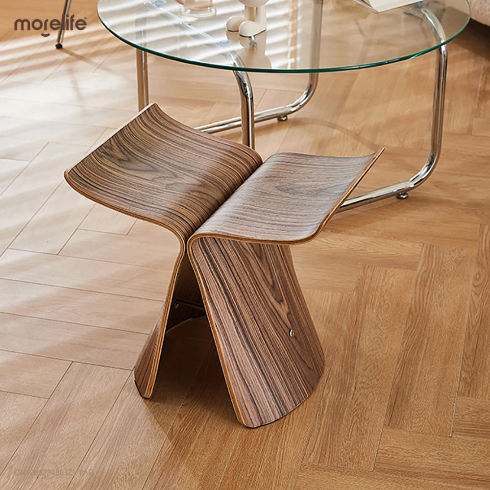 

Nordic Danish Designer Butterfly Stools Ottomans Solid Wood Living Room Coffee Tables Shoe Changing Bench Side Table Furniture