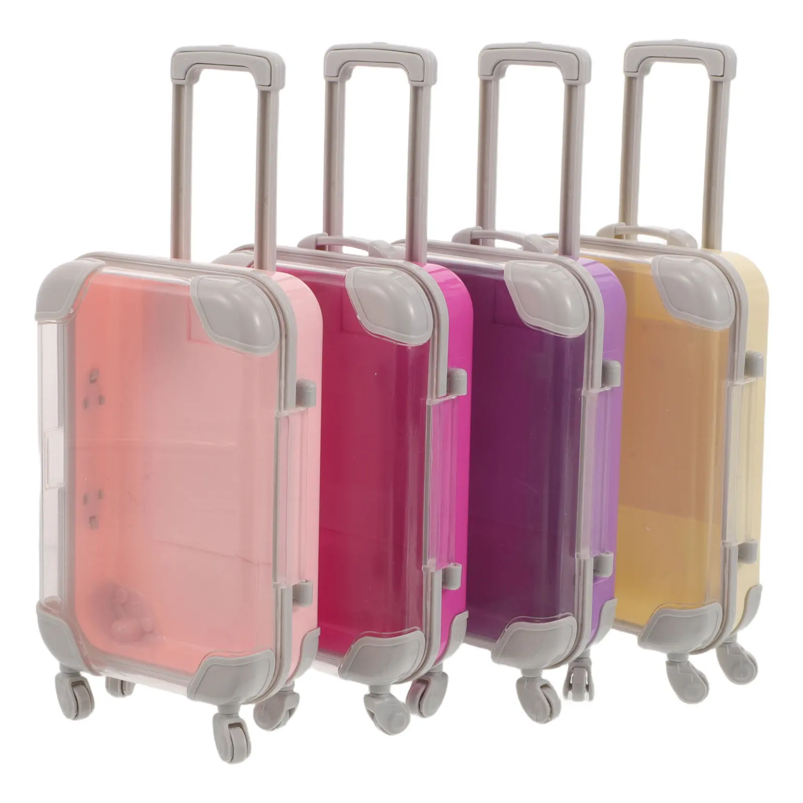 

4Pcs Mini Eyelash Suitcase Packaging Case Portable Makeup Storage Box Lash Organizer Travel False Lashes Storage