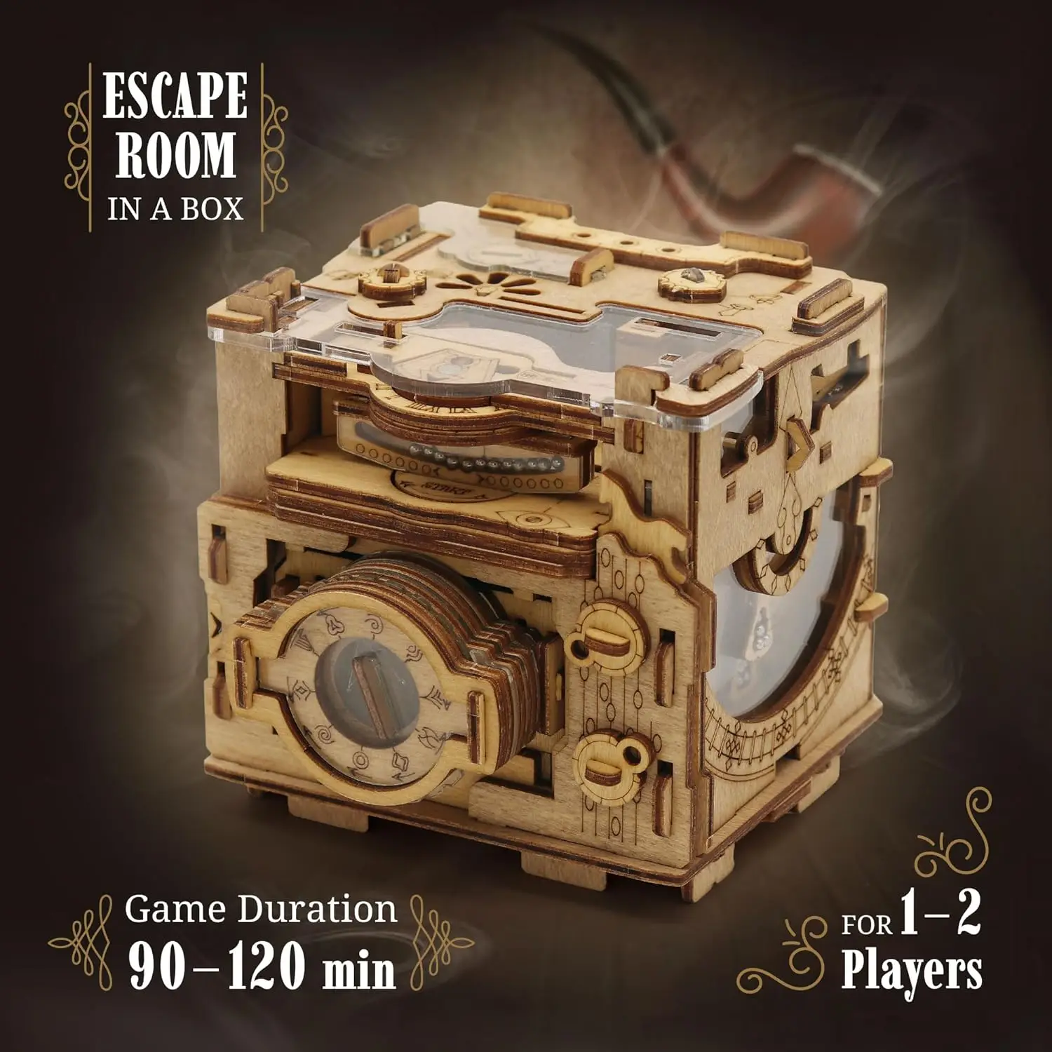 Cluebox PRO - Sherlock's Camera - Escape Room Game - sequential Puzzle Box - 3D Wooden Puzzle for Adults - Brain Teaser - Birthd