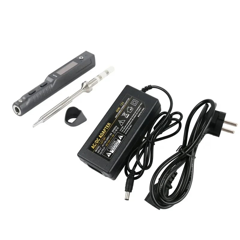 TS101 MINI Portable Programmable Digital LCD Display Electric Soldering Iron  + 12V 5A DC Power Adapter+ BC2 Soldering Iron Tip