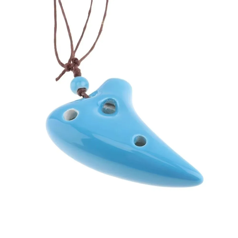 Gifts 6 Holes Ceramic Ocarina Mini Playable Pottery Flute Hang Rope Included Alto C Ocarina Music Gift